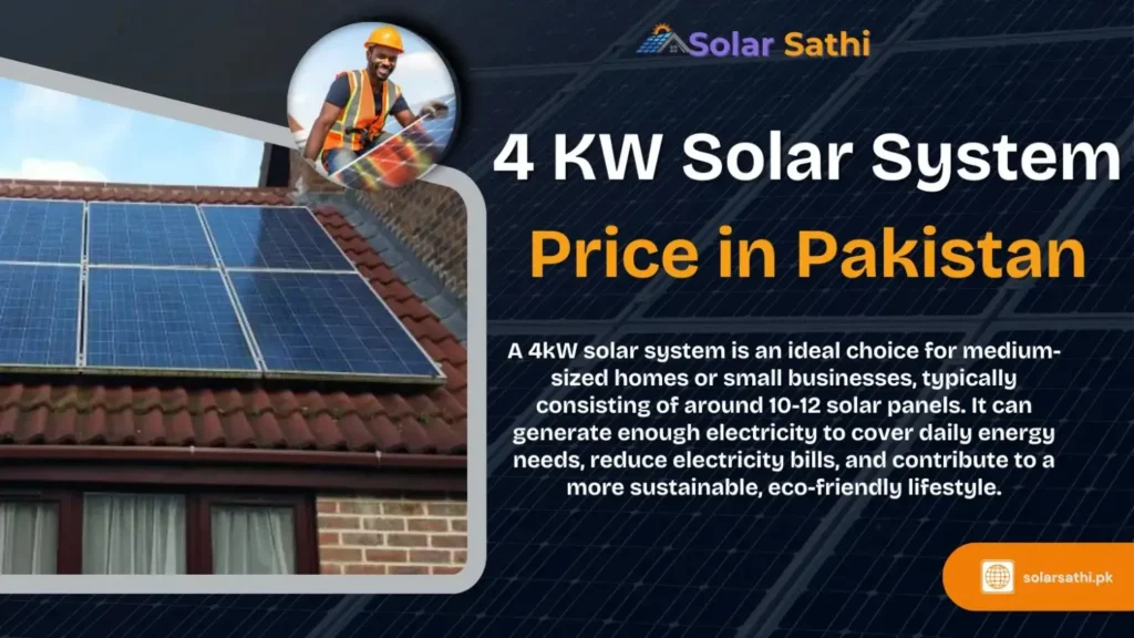 4 kW solar system with efficient solar panels, perfect for reducing electricity bills and offering sustainable energy for small to medium-sized homes.