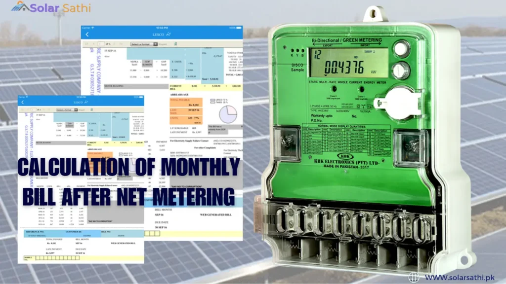 Calculation of Monthly bill after Net Metering