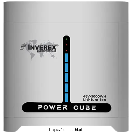 Inverex Lithium Battery 48V-5000Wh - A high-capacity lithium battery with a 48V voltage and 5000Wh energy storage, designed for solar systems and energy storage applications.