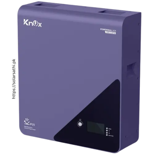 Knox Lio 5.12kW IP20 100Ah Lithium Battery - A compact and durable lithium battery with 5.12kW power output, 100Ah capacity, and an IP20 rating for indoor use in energy storage systems.